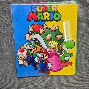Nintendo Super Mario‎ Brothers 1" Vinyl Binder 3-Ring 9.75" Wide by 11.5" New